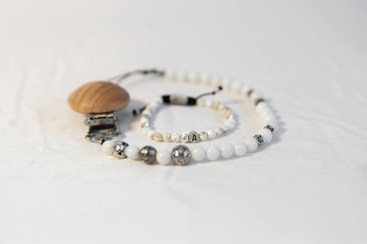 Set Lănțișor Suzeta și Brățară White